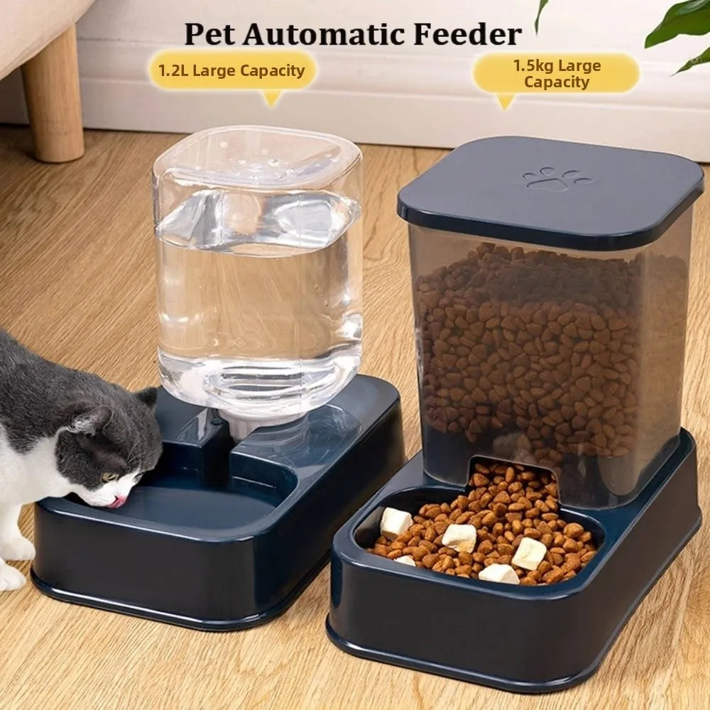 Distributeur croquette chat extérieur par gravité vue d'ensemble