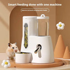 Distributeur croquette lapin 2-en-1 avec abreuvoir vue d'ensemble