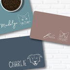 Personnalisation au nom du chien du tapis sous gamelle