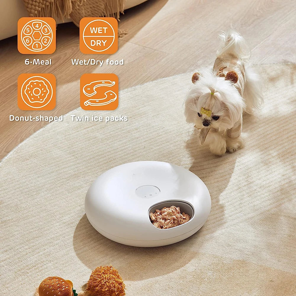 Distributeur de pâtée pour chat rechargeable avec bol amovible
